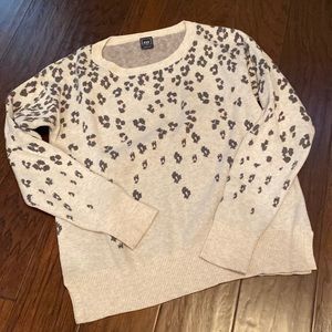 GAP merino wool leopard sweater